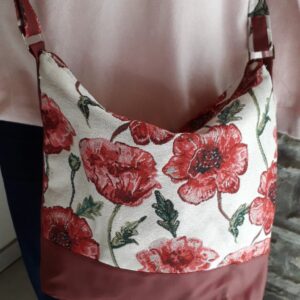 Besace Zippée Laura Rouge-Coquelicot