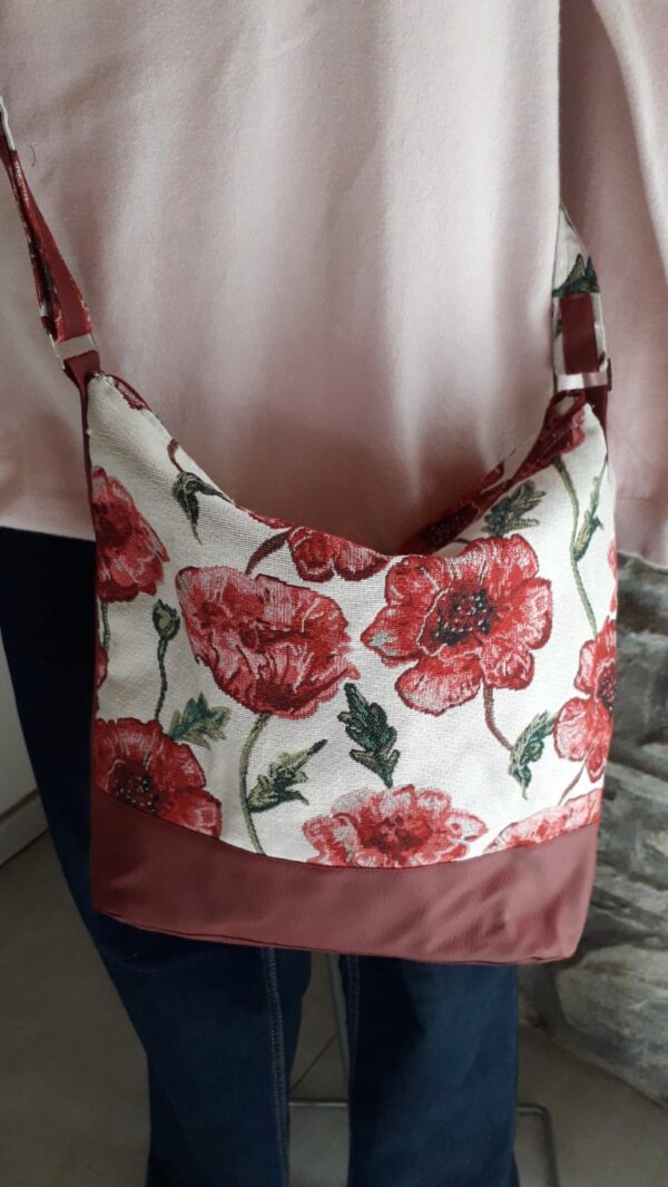 Besace Zippée Laura Rouge-Coquelicot